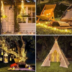 LUCI LED ALBERO DI NATALE USB BLUETOOTH APP INTERNO CON TELECOMANDO 20MT 200 LED