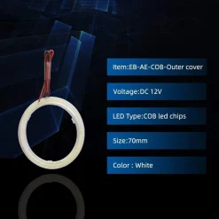 LUCI LED PER AUTO A CERCHIO 90MM OCCHIO D'ANGELO 12V ANGEL EYE 2PZ MAXTECH EYE-02