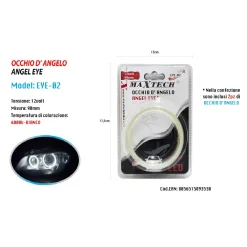 LUCI LED PER AUTO A CERCHIO 90MM OCCHIO D'ANGELO 12V ANGEL EYE 2PZ MAXTECH EYE-02