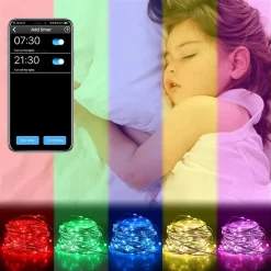 LUCI NATALIZIE A STRISCE LED APP 10MT USB BLUETOOTH DECORATIVE PER ALBERO NATALE