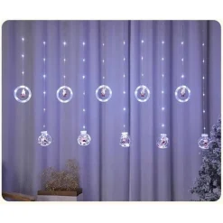 LUCI NATALIZIE 3D 3MT TENDA USB INTERNI RGB ANELLI CON FIGURA NATALE DECORAZIONE