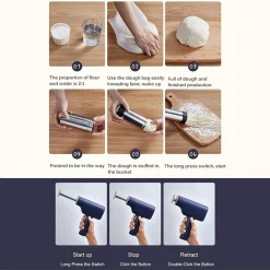 MACCHINA PER PASTA ELETTRICA WIRELESS AUTOMATICA PORTATILE CUCINA CON 3 STAMPI