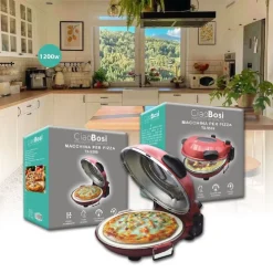MACCHINA PER PIZZA ELETTRICO 1200WATT FORNETTO DOPPIO RISCALDAMENTO CASA TX-9569