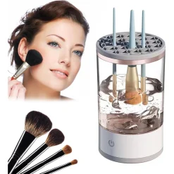 MACCHINA PER PULIZIA AUTOMATICA LAVA DETERGE ASCIUGA PENNELLI DA TRUCCO RICARICA USB