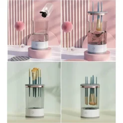 MACCHINA PER PULIZIA AUTOMATICA LAVA DETERGE ASCIUGA PENNELLI DA TRUCCO RICARICA USB