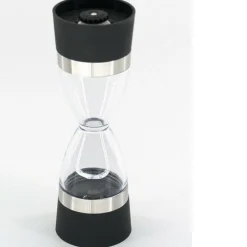 MACINA SALE E PEPE DOPPIA FUNZIONE 2 DOSATORI IN VETRO ALLUMINIO 18X5CM TRITA