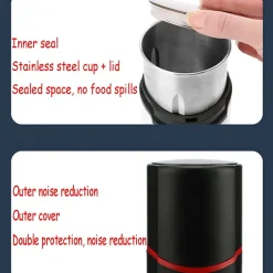 MACINACAFFÈ ELETTRICA LAME ACCIAIO PER MACINARE CHICCHI DI CAFFÈ SPEZIE Q-YM168