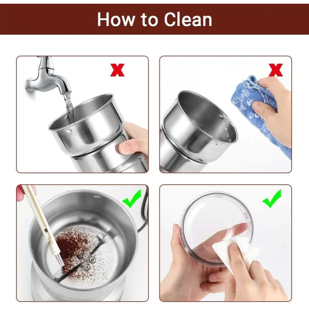 MACINACAFFÈ ELETTRICO 150W LAME ACCIAIO MULTIFUNZIONE PER CHICCHI CAFFÈ SPEZIE