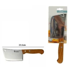 MANNAIA DA MACELLAIO COLTELLO PER CARNE CUCINA ACCIAIO MANICO LEGNO 23,5CM