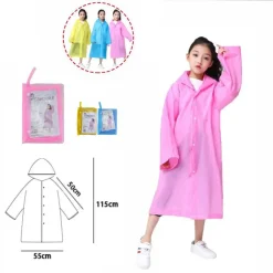 MANTELLA IMPERMEABILE CON CAPPUCCIO ANTI PIOGGIA BAMBINI PONCHO VARI COLORI MODA