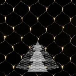 MANTELLO RETE 240 LED PER ALBERO DI NATALE LUCI LUCE BIANCO FREDDO 1,50 METRI