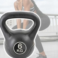 MANUBRIO KETTLEBELL DA 6 KG PESO CON MANIGLIA GINNASTICA FITNESS ERGONOMICO