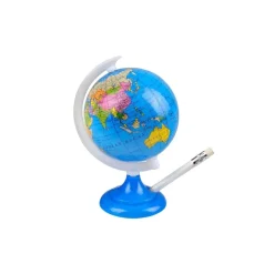 MAPPAMONDO CON TEMPERAMATITE POLITICO GIREVOLE DIAMETRO 8.5 CM DA TAVOLO