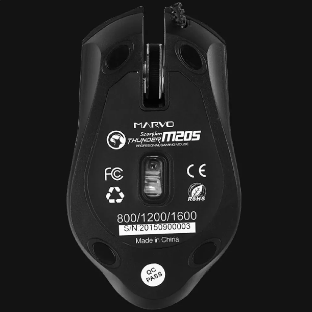 MARVO SCORPION M205 MOUSE OTTICO DA GAMING LUMINOSO 1600DPI RETROILLUMINATO PC USB