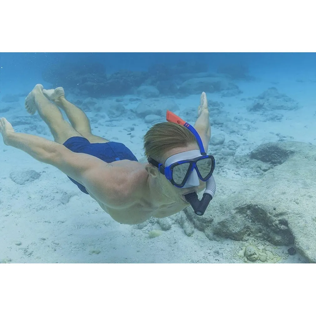 MASCHERA + BOCCAGLIO SUB ADULTO SET SNORKELING DIVE MIRA 14+ ANNI 2 COLORI 24053