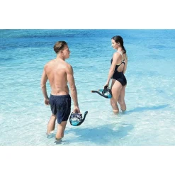 MASCHERA L/XL CON 2 BOCCAGLI DA SNORKELING SUB PER MARE PISCINA HYDRO-PRO 24058