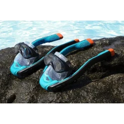 MASCHERA L/XL CON 2 BOCCAGLI DA SNORKELING SUB PER MARE PISCINA HYDRO-PRO 24058