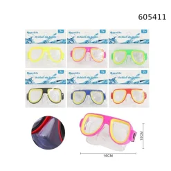 MASCHERA NUOTO IMMERSIONI MARE PISCINA ESTATE BAMBINI 16X10CM VARI COLORI 605411