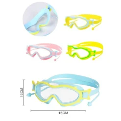 MASCHERA OCCHIALINI CON TAPPI DA NUOTO PISCINA ESTATE 16X10CM VARI COLORI 605426