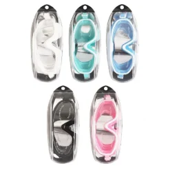 MASCHERA OCCHIALINI TAPPI NUOTO MARE SPIAGGIA ESTATE 16X10CM VARI COLORI 605423