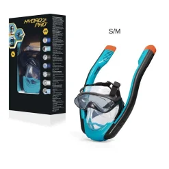 MASCHERA S/M CON 2 BOCCAGLI DA SNORKELING SUB PER MARE PISCINA HYDRO-PRO 24060