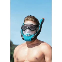 MASCHERA S/M CON 2 BOCCAGLI DA SNORKELING SUB PER MARE PISCINA HYDRO-PRO 24060