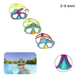 MASCHERA SUBACQUEA PER BAMBINI CON ANIMALETTI 3+ ANNI 3 FANTASIE ASSORTITE 22064
