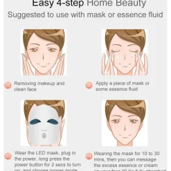 MASCHERA VISO FOTOTERAPIA SPETTRO BELLEZZA ACNE PELLE ANTI RUGHE RADIOFREQUENZA