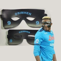 MASCHERINA NERA OSIMHEN CALCIO NAPOLI FAN TIFOSI BAMBINI RAGAZZI FESTA SCUDETTO