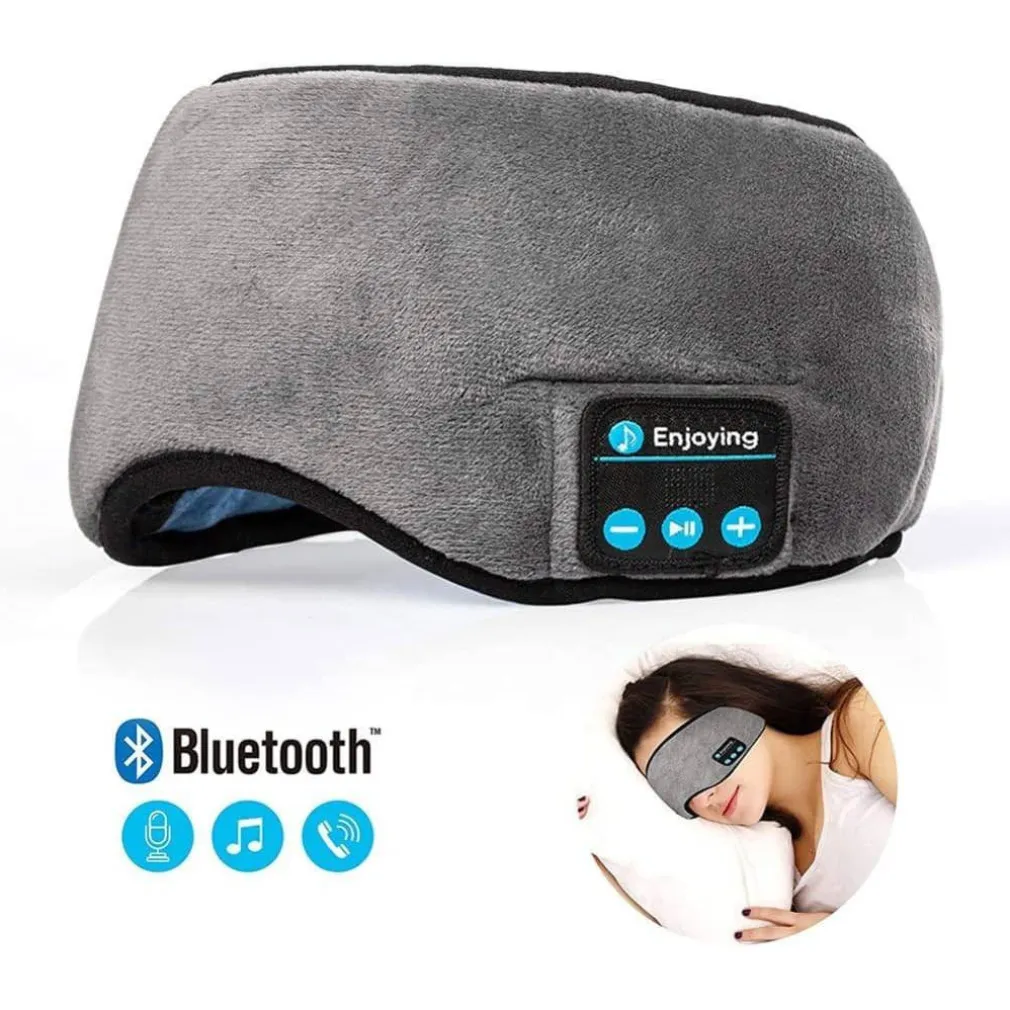 MASCHERINA OCCHI PER DORMIRE CON CUFFIE WIRELESS INTEGRATE BLUETOOTH 5.0 MORBIDA