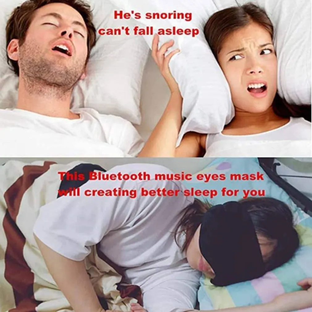 MASCHERINA OCCHI PER DORMIRE CON CUFFIE WIRELESS INTEGRATE BLUETOOTH 5.0 MORBIDA