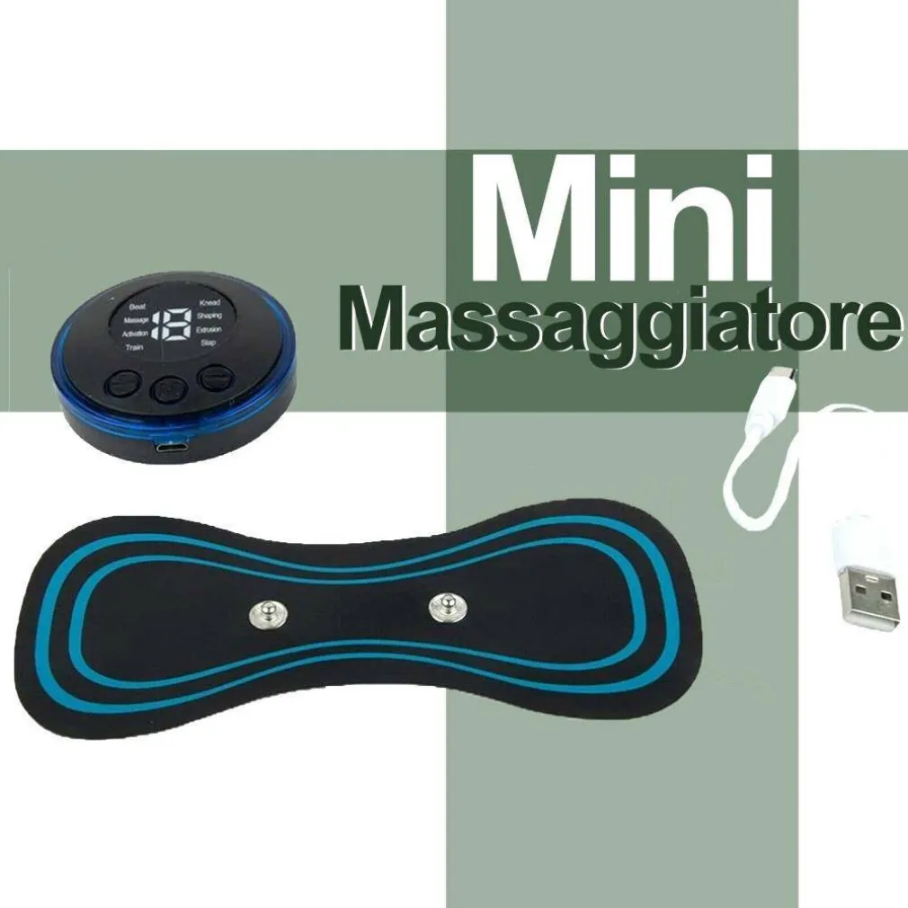 MASSAGGIATORE CERVICALE ELETTROSTIMOLATORE MINI PORTATILE MASSAGGIO COLLO
