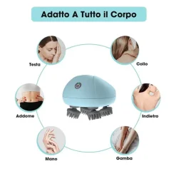MASSAGGIATORE ELETTRICO CON 4 TESTINE MASSAGGIANTI GIREVOLI MODALITÀ REGOLABILI PORTATILE