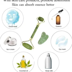 MASSAGGIATORE RULLO DOPPIO PER VISO FACCIA COLLO PELLE RIDUCI RUGHE ANTIETà