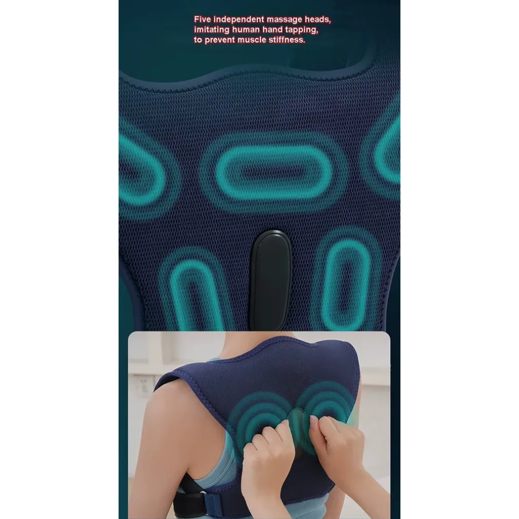 MASSAGGIATORE WIRELESS RISCALDANTE PER SCHIENA SPALLE 3 LIVELLI SOLLIEVO DOLORE