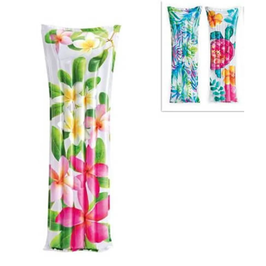 MATERASSINO AD ARIA GONFIABILE GALLEGGIANTE FANTASIA FLORALE TROPICALE 183X69CM 019961