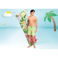 MATERASSINO AD ARIA GONFIABILE GALLEGGIANTE FANTASIA FLORALE TROPICALE 183X69CM 019961