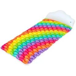 MATERASSINO ARROTOLABILE FASHION RAINBOW DREAMS ARCOBALENO CON CUSCINO FORMA NUVOLA 44107