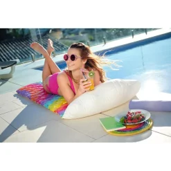 MATERASSINO ARROTOLABILE FASHION RAINBOW DREAMS ARCOBALENO CON CUSCINO FORMA NUVOLA 44107