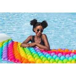 MATERASSINO ARROTOLABILE FASHION RAINBOW DREAMS ARCOBALENO CON CUSCINO FORMA NUVOLA 44107