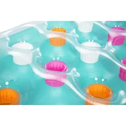 MATERASSINO GONFIABILE 18 BUCHI FASHION MARE PISCINA TRAPARENTE COLORATO 188X71CM 019951