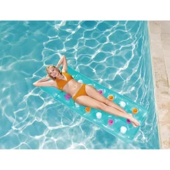 MATERASSINO GONFIABILE 18 BUCHI FASHION MARE PISCINA TRAPARENTE COLORATO 188X71CM 019951