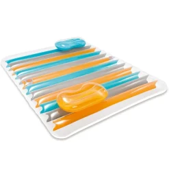 MATERASSINO GONFIABILE 2 POSTI CON DOPPIO CUSCINO 198 X 160 CM MULTICOLOR