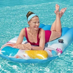 MATERASSINO GONFIABILE STAMPA REALISTICA FRAPPE MARE PISCINA 170X90CM BESTWAY