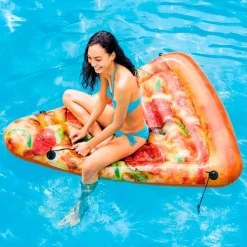 MATERASSINO GONFIABILE STAMPA REALISTICA PIZZA INTEX MARE PISCINA 145X175CM