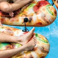 MATERASSINO GONFIABILE STAMPA REALISTICA PIZZA INTEX MARE PISCINA 145X175CM