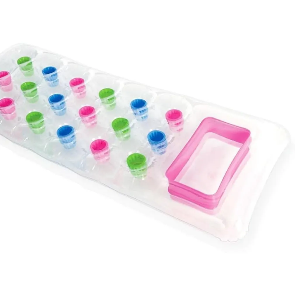 MATERASSINO GONFIABILE 188X71CM TRASPARENTE CON 18 FORI MATERASSO PISCINA MARE 019966