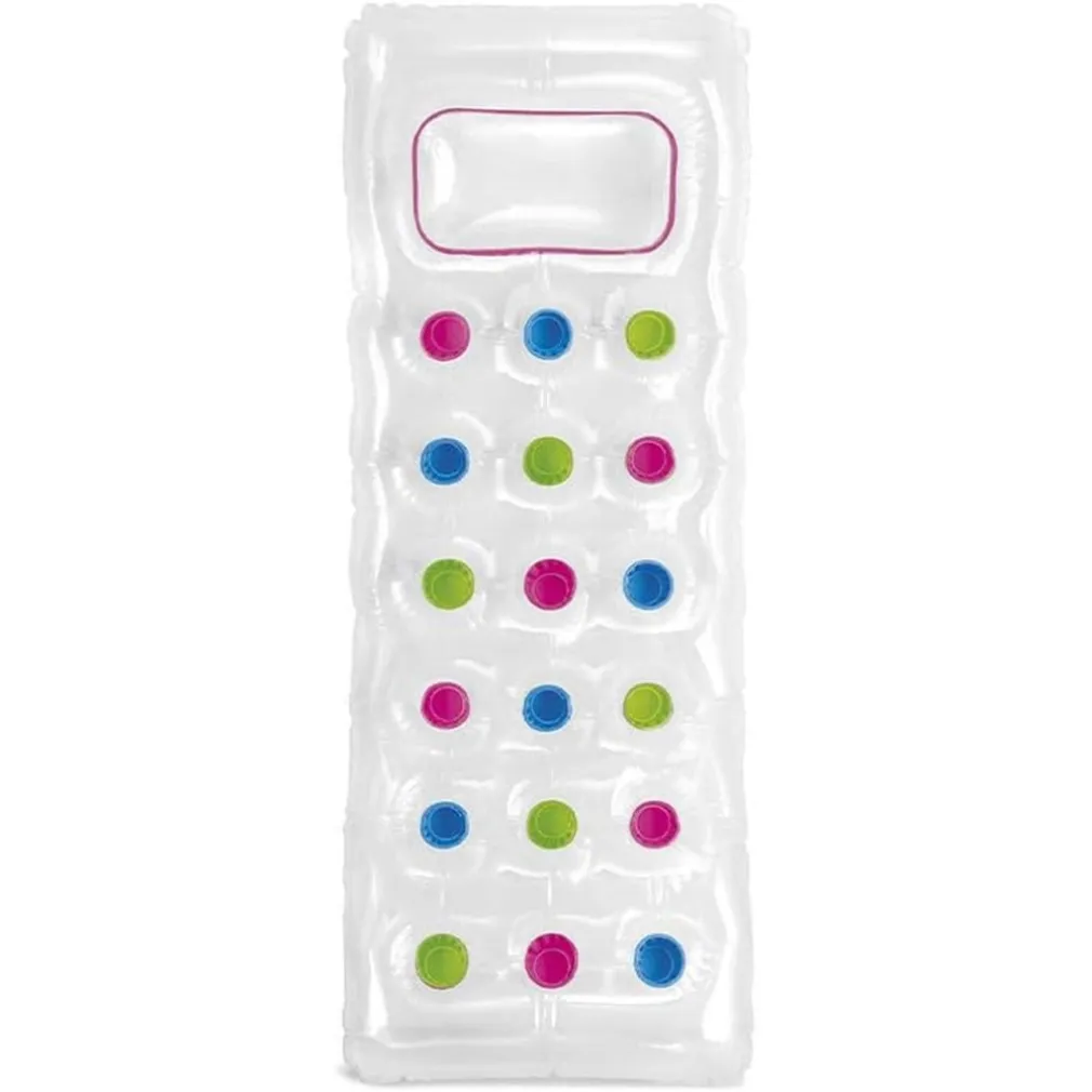 MATERASSINO GONFIABILE 188X71CM TRASPARENTE CON 18 FORI MATERASSO PISCINA MARE 019966