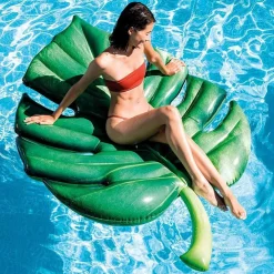 MATERASSINO ISOLA GONFIABILE STAMPA FOGLIA PVC MARE PISCINA 213 X 142 CM