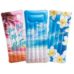 MATERASSINO ISOLA GONFIABILE STAMPA HAWAII IN PVC MARE PISCINA 178 X 84 CM